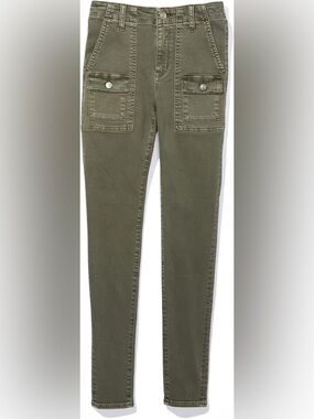 American Eagle Outfitters Olive Green Skinny Utility Pants Size 8 Long